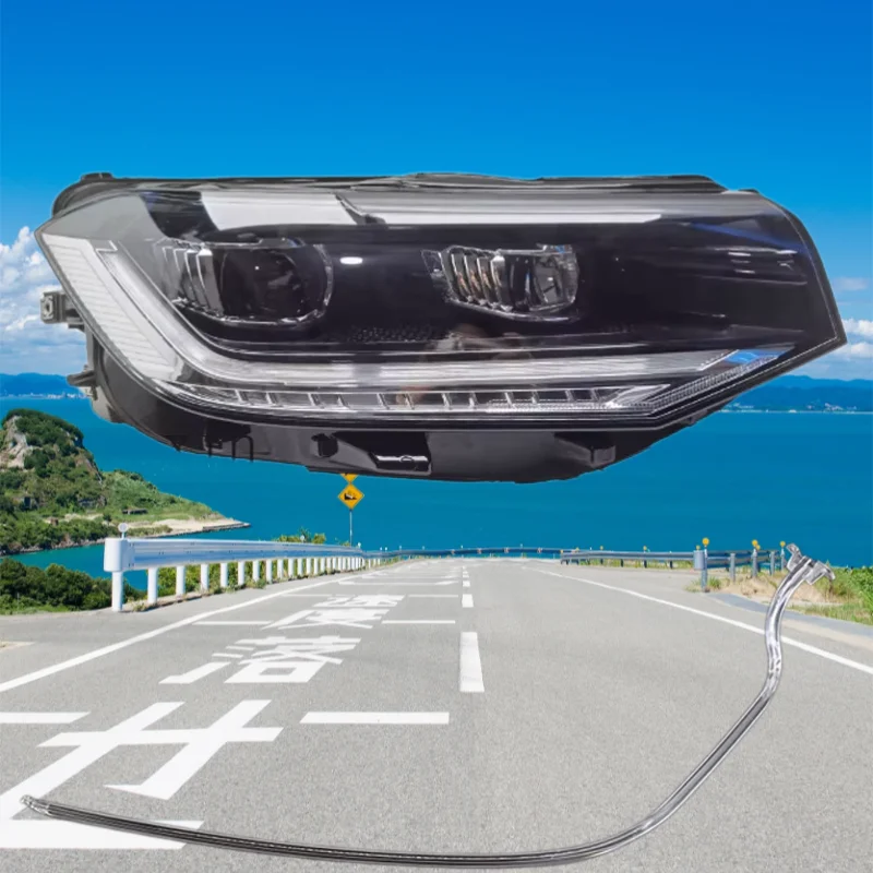 Car Headlights DRL Light Guide Tube For Volkswagen T-Cross White Light 2020-2022 Daytime Running Lights Angel Eye Ballast Module