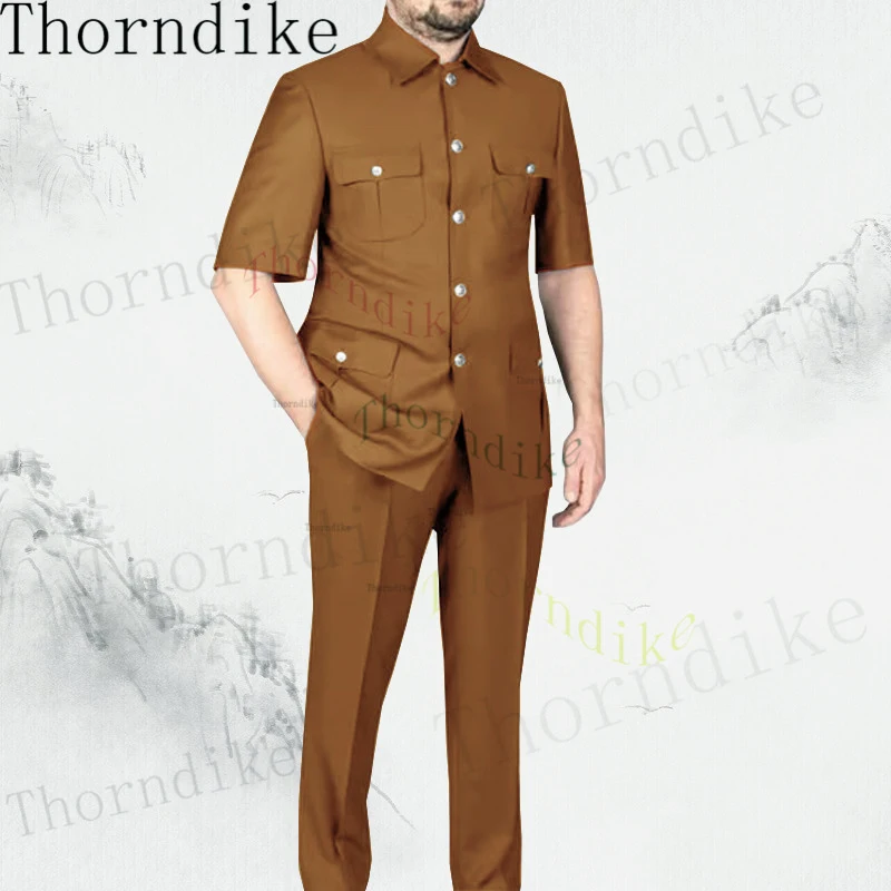 Thorndike-맞춤형 남성 정장 세트, 15 색상, 슬림핏 신랑 턱시도, 베스트 맨, 남성 웨딩 정장, 신랑, 남성 블레이저 바지