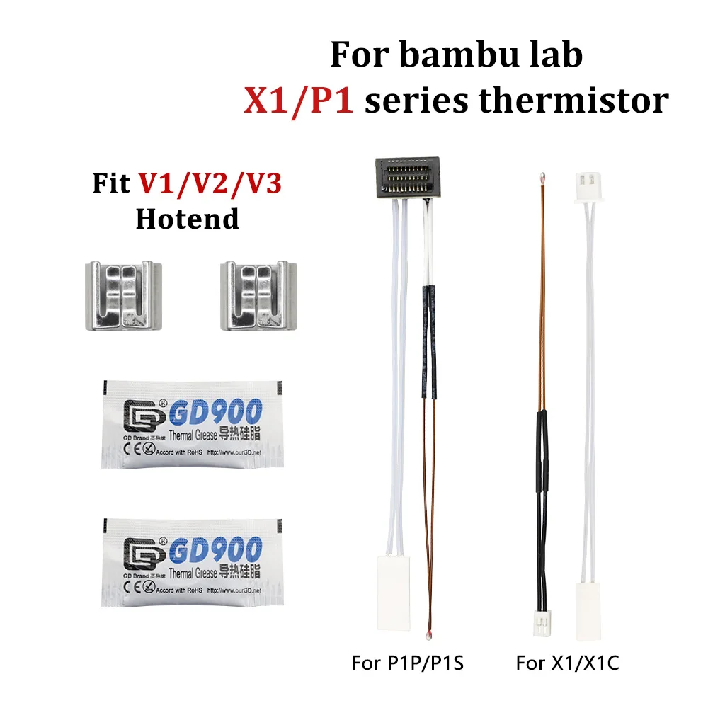 For Bambulab  Lab P1/X1 series termistore Heater 24v 65w Caremic Heater sensore di temperatura 30 ℃ per Bambu Hotend