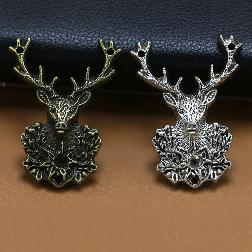 Ciondoli in argento per gioielli con ciondolo testa di cervo in lega da 10 pezzi per realizzare braccialetti