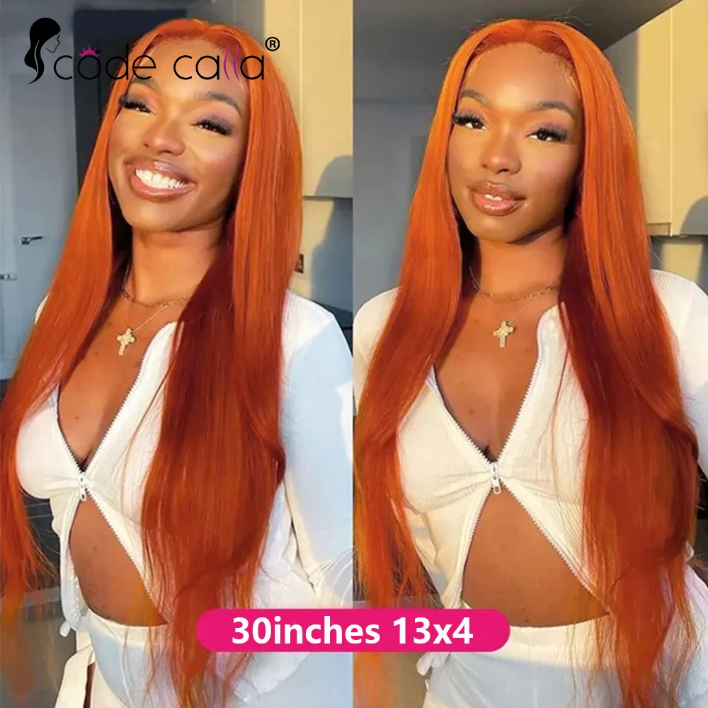 Ginger Wigs Bonde Straight Lace Front Human Hair Wigs for Women 180% Density 13x4 Lace Wig Pre Plucked Ginger Orange Lace Front