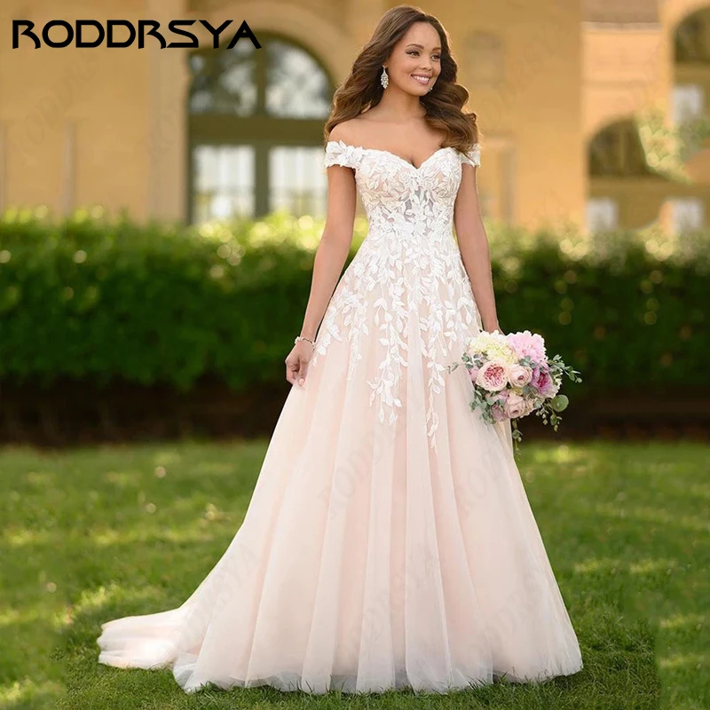 RODDRSYA Princess Wedding Dress for Woman Romantic Tulle A-line Bridal Gown Sweethear Off Shoulder Vestido De Noiva Minimalis