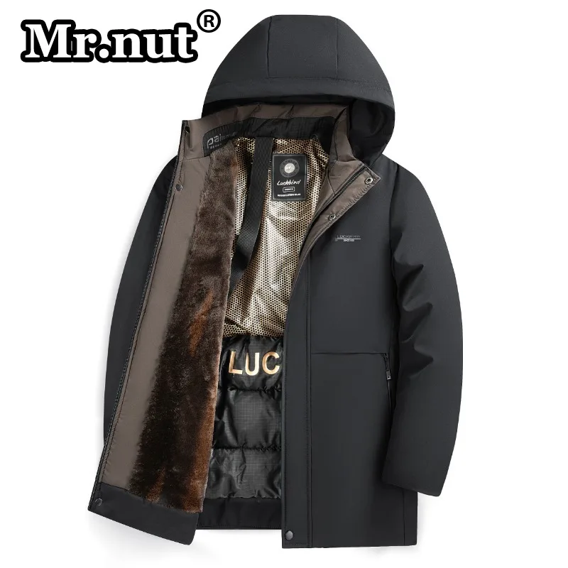 Mr.nut Men\'s Fashion Winter Cotton-padded Jacket Thermal Thickening Windbreak Outdoor Jackets Hooded Male Coat Casual Loose Tops