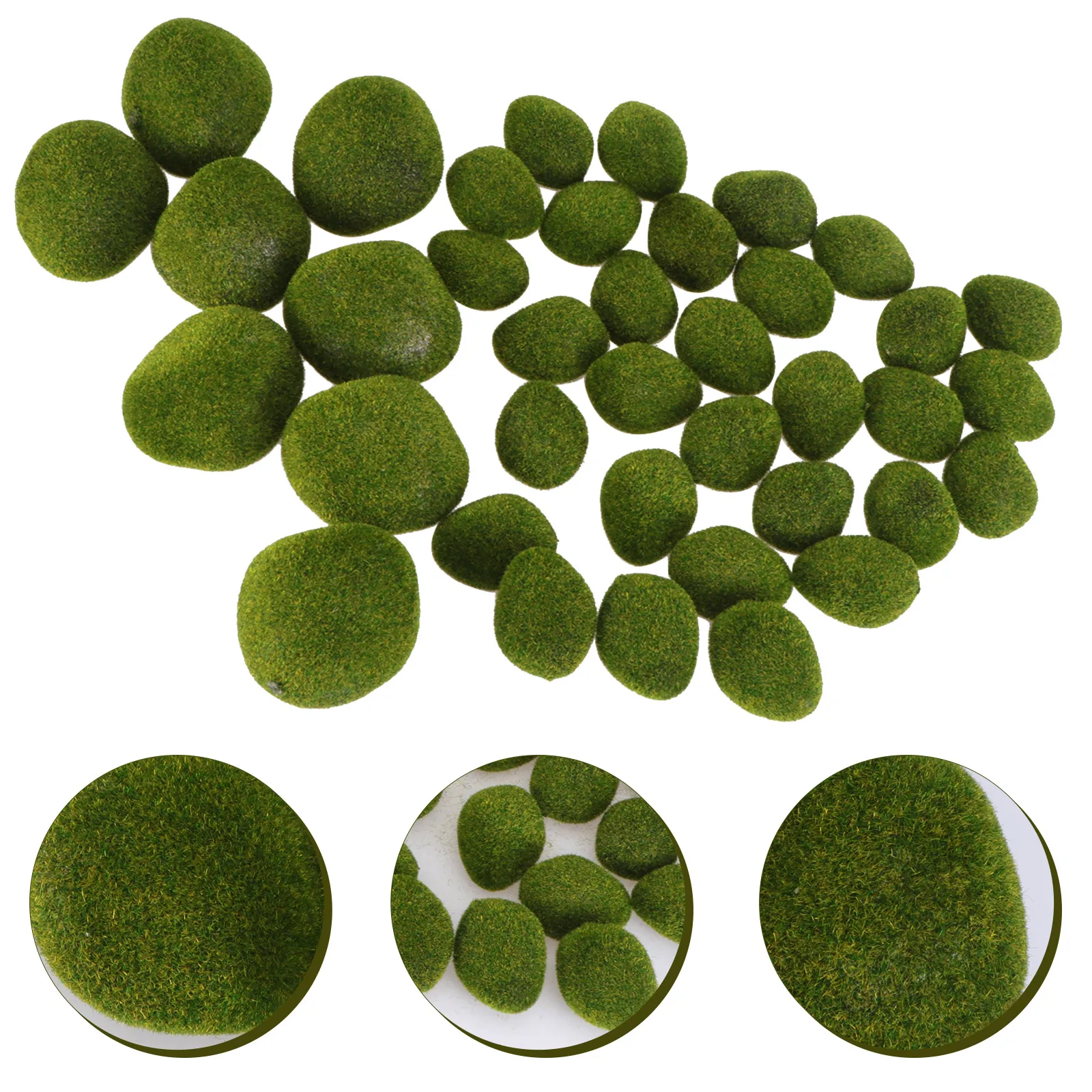 

38pcs Simulation Moss Stone Decor Artificial Lightweight Landscaping Adornment DecorMossGarden Succulent Bonsai
