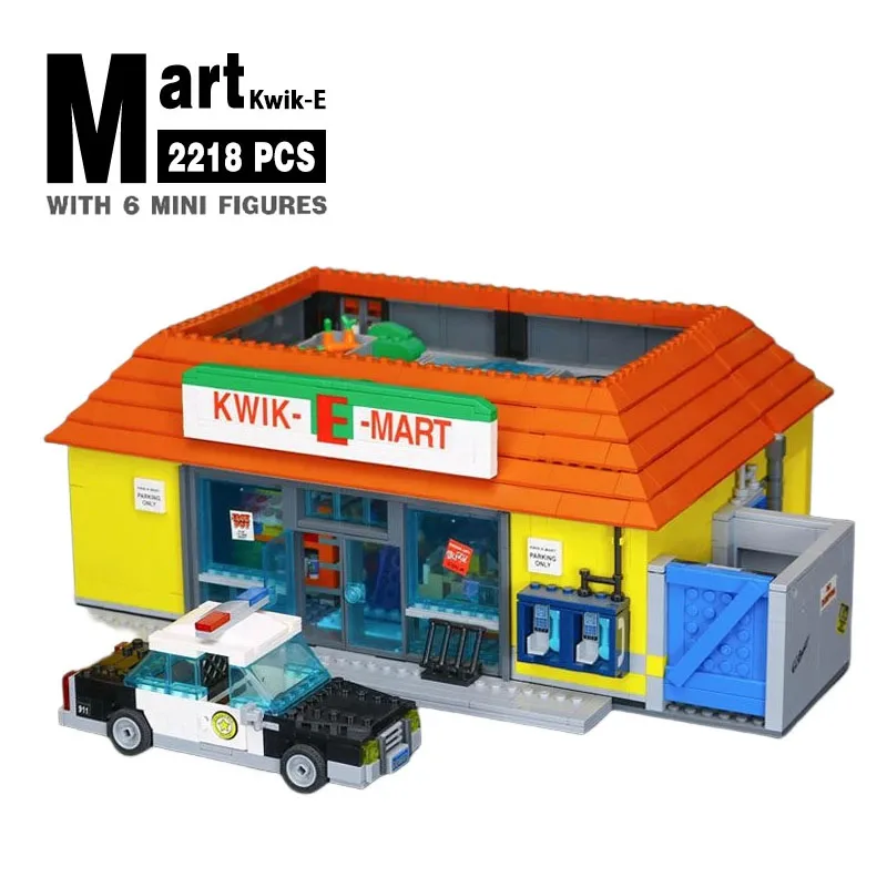 Kwik e mart-スーパーマーケットの家のビルディングブロック,レンガのおもちゃ,誕生日とクリスマスのギフト,在庫あり,16004, 16005, 71016, 71006