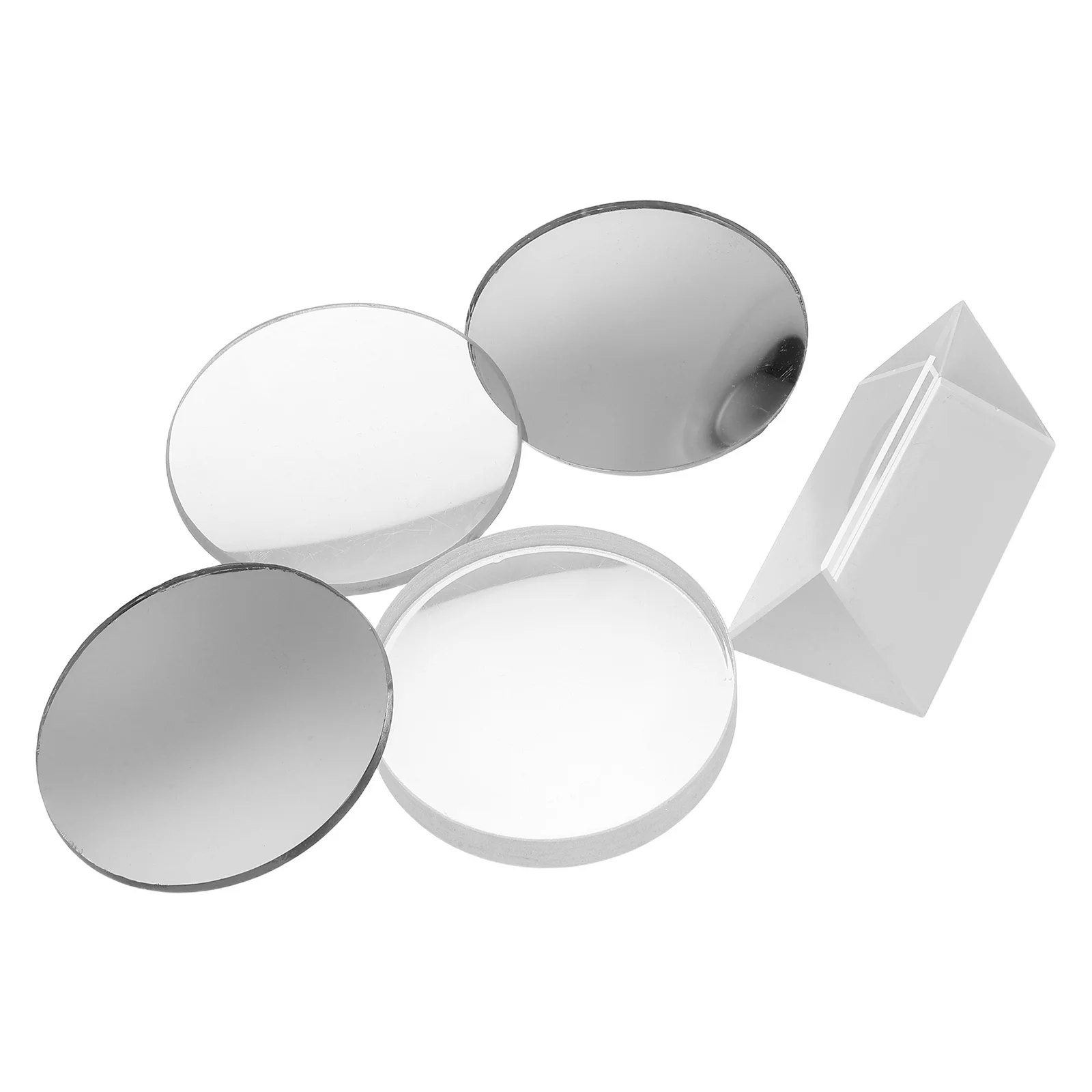 

5Pcs Transparent Optical Glass Lens Set Convex Concave Physics Experiment Kit Teaching Equipment Supplies
