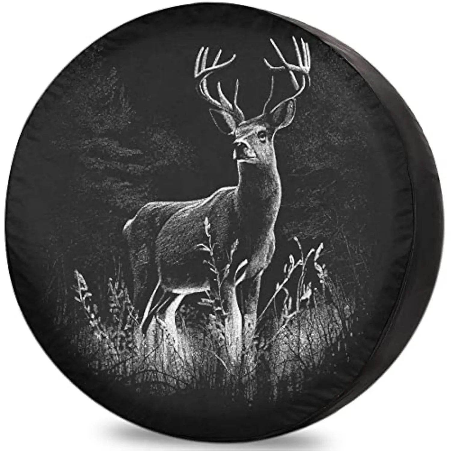 

Buck Deer in Forest Spare Tire Cover Waterproof Sunproof Universal for RV Trailer SUV Camper Wheel