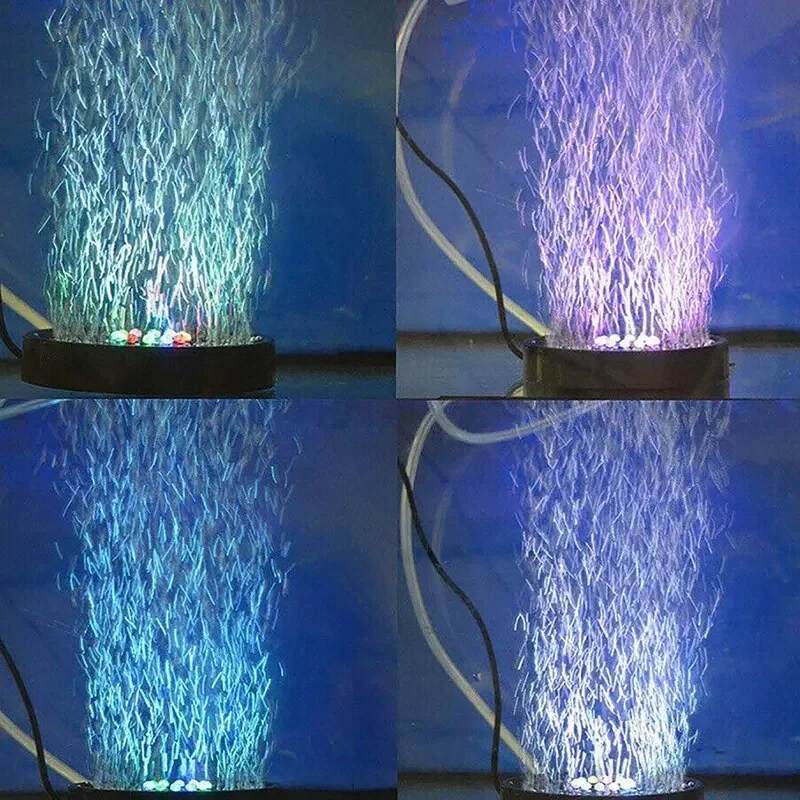 

Submersible Underwater Fish Tank Light Color Changing LED Air Light Aquarium Air Bubble Lamp Making Oxygen for Fish Tank