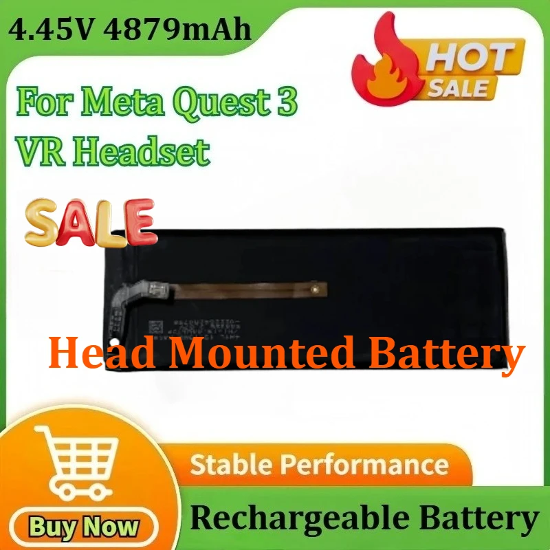 

Upgraded 4.45V 4879mAh for Meta Quest 3 VR Headset Li-ion Batteries Head Mounted Battery Replacement Part Accessories