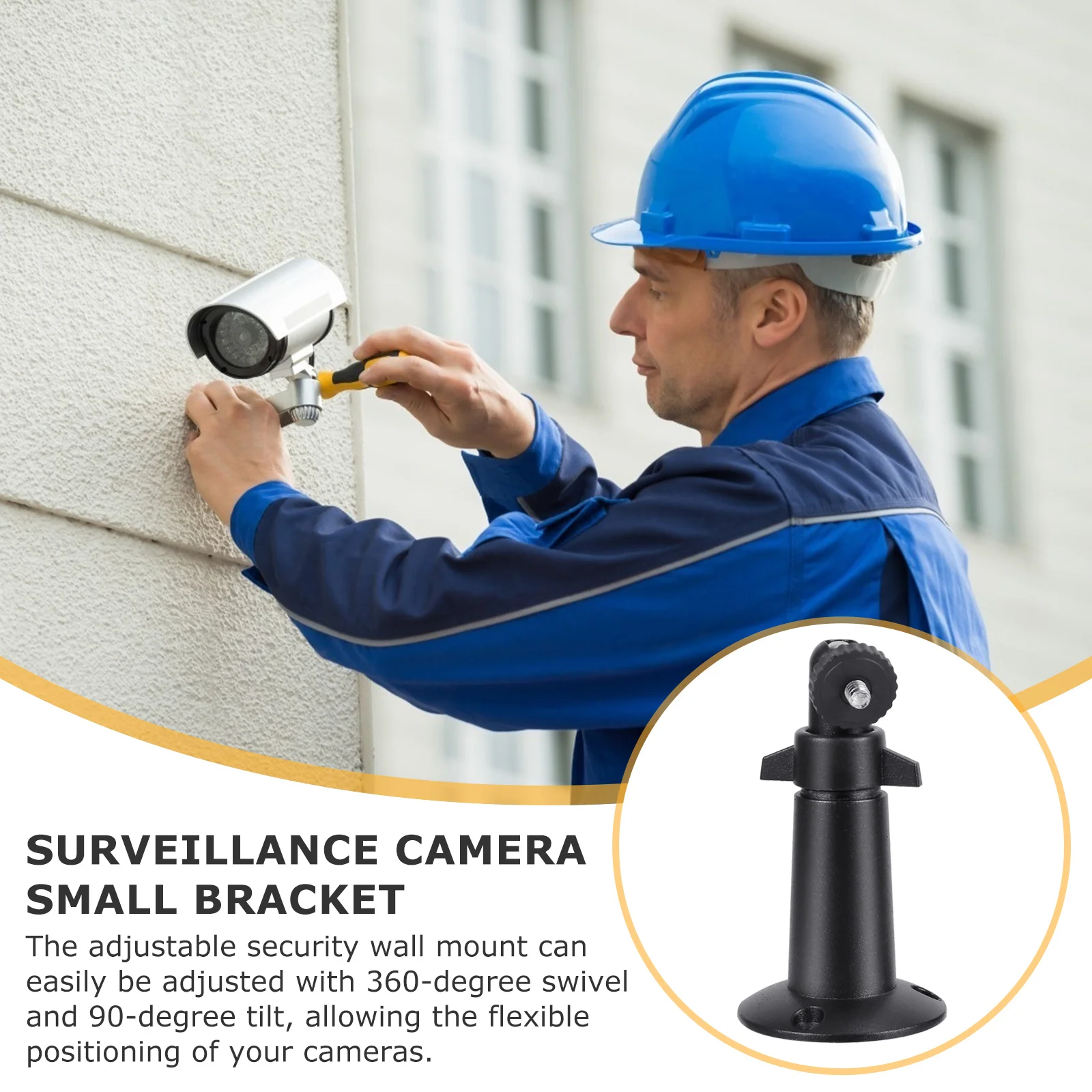 

2Pcs 90 Degree Adjustable Security Camera Wall Ceiling Mount Brackets Rugged Aluminum Alloy Camera Mounts for Sensor System