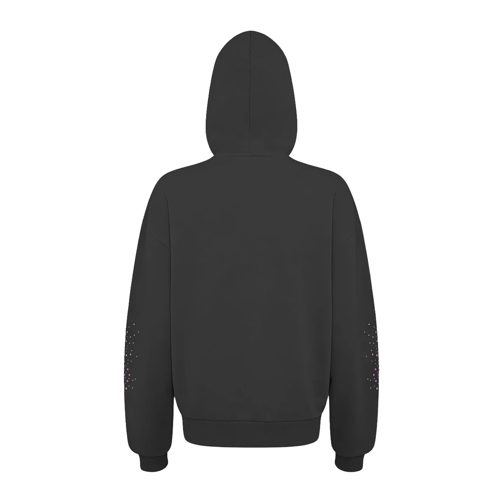 Adults Womens Special Needs Clothing Dialysis Hooded Sweatshirt Arm Zipper Long Sleeves Rhinestones Jacket for Casual Daily Wear