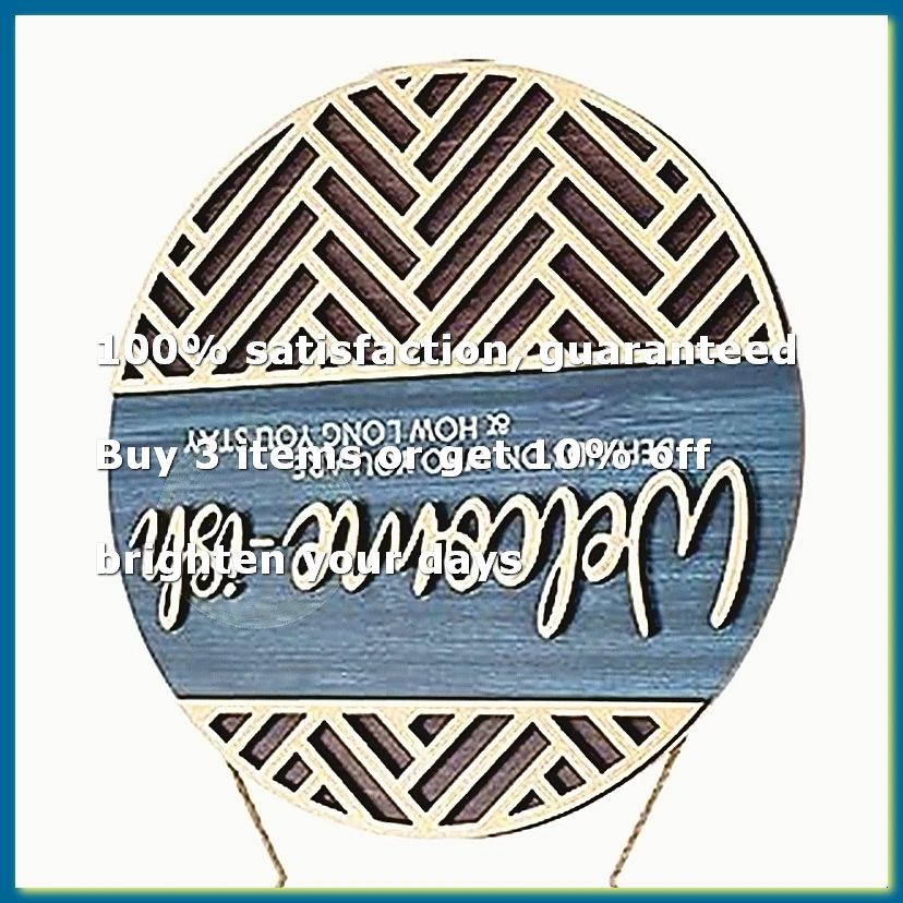 3D Welcome Hanging Sign Plaque for Front Door Wall Decor, Funny Welcome-Ish Wooden Hanger, Rustic Minimalist Wood