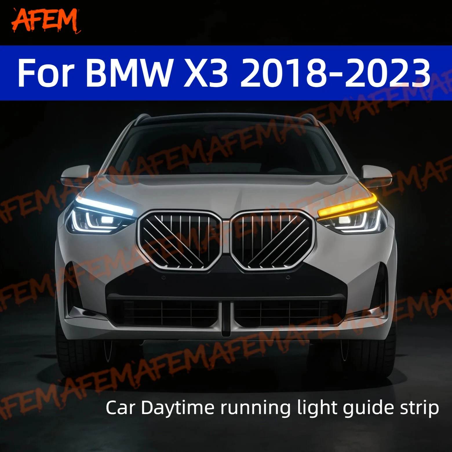 

2pcs Daytime Running Light Guide Strip For BMW X3 2018-2023 Auto LED DRL Daytime Running light Flexible Decorative Ambient Lamp