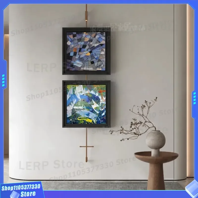 Modern Light Luxury Wall Lamp With Hanging Painting For Hotel Entrance Corridor Living Room Decor Tea Room Background Art