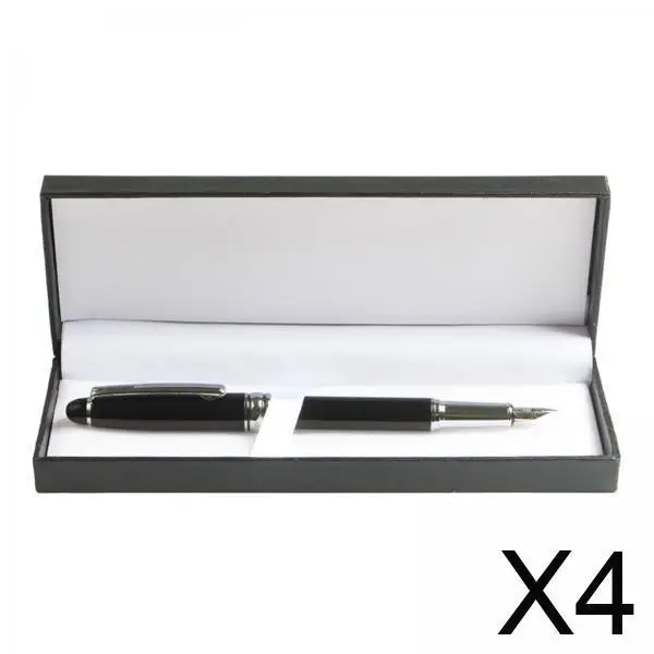 

4 перьевых ручки, тонкое перо, подарочный футляр, каллиграфия, гладкая ручка для письма