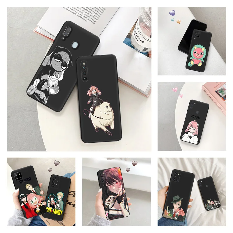 Phone Case for Samsung a24 a20e a21s a22 a23 a25 a11 a12 a13 a14 a15 a10 a30 a10e Anime Spy × Family Soft Black Silicone Cover