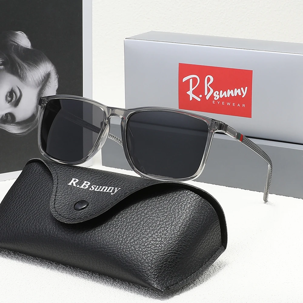 Occhiali da sole con montatura rettangolare polarizzati uomo donna Anti-UV400 occhiali da viaggio per il tempo libero da guida ultraleggeri e comodi