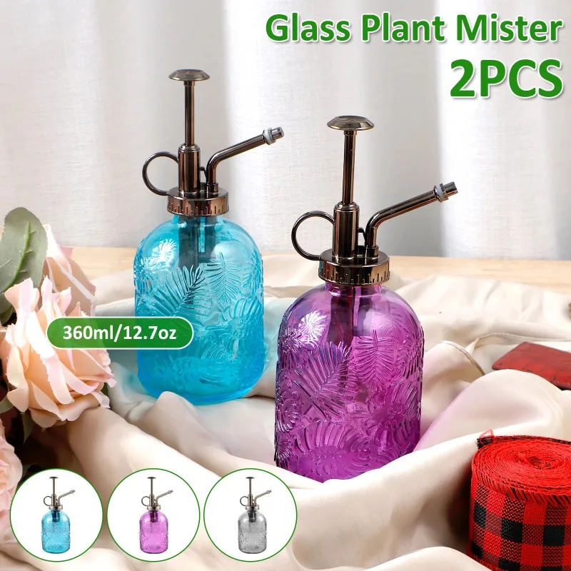 

2Pcs Glass Plant Flower Watering Pot Spray Bottle 360ml Sprayer Planting succulents Kettle Gardening Flowers Plant Spray Bottle