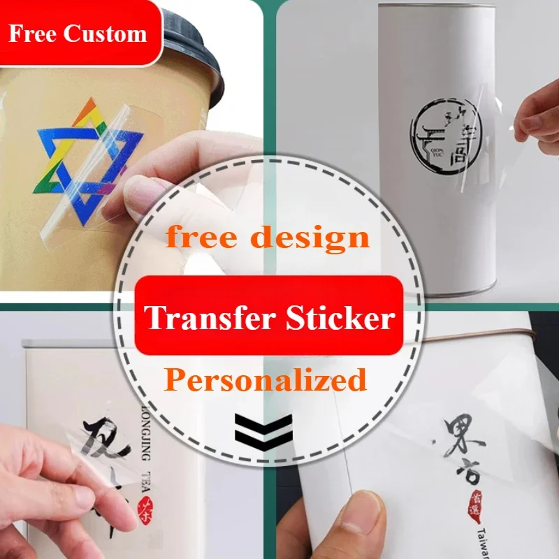 100Pcs Free Custom 3D LOGO Stickers UV Transfer Labels Colorful Printed Decal on Product Gift Box Bag Bottles Jar Stickers