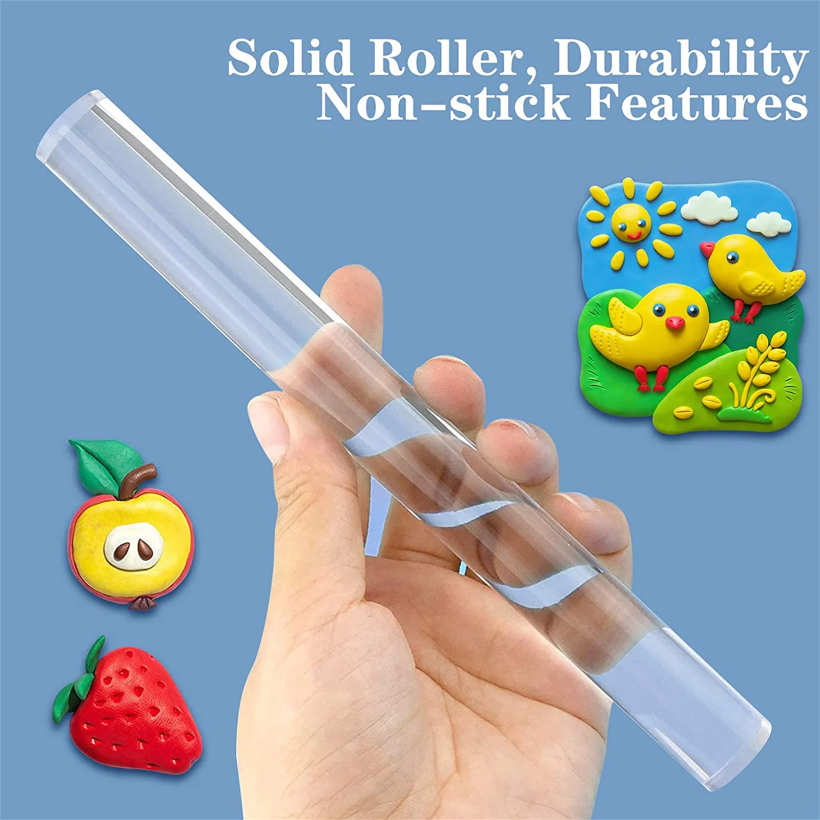 

1Set Clay Roller Acrylic Backing Board Sturdy Modeling Tools Scratch Resistant Safe Corners DIY Clay Molding Supplies for Craft