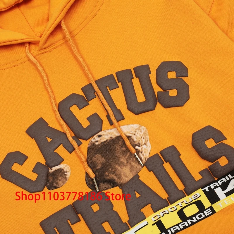 High Quality Foam Letter Cactus Jack Hoodie Pullover Autumn Street Hot Sale New Yellow Utopia Hooded Sweatshirts Men Women