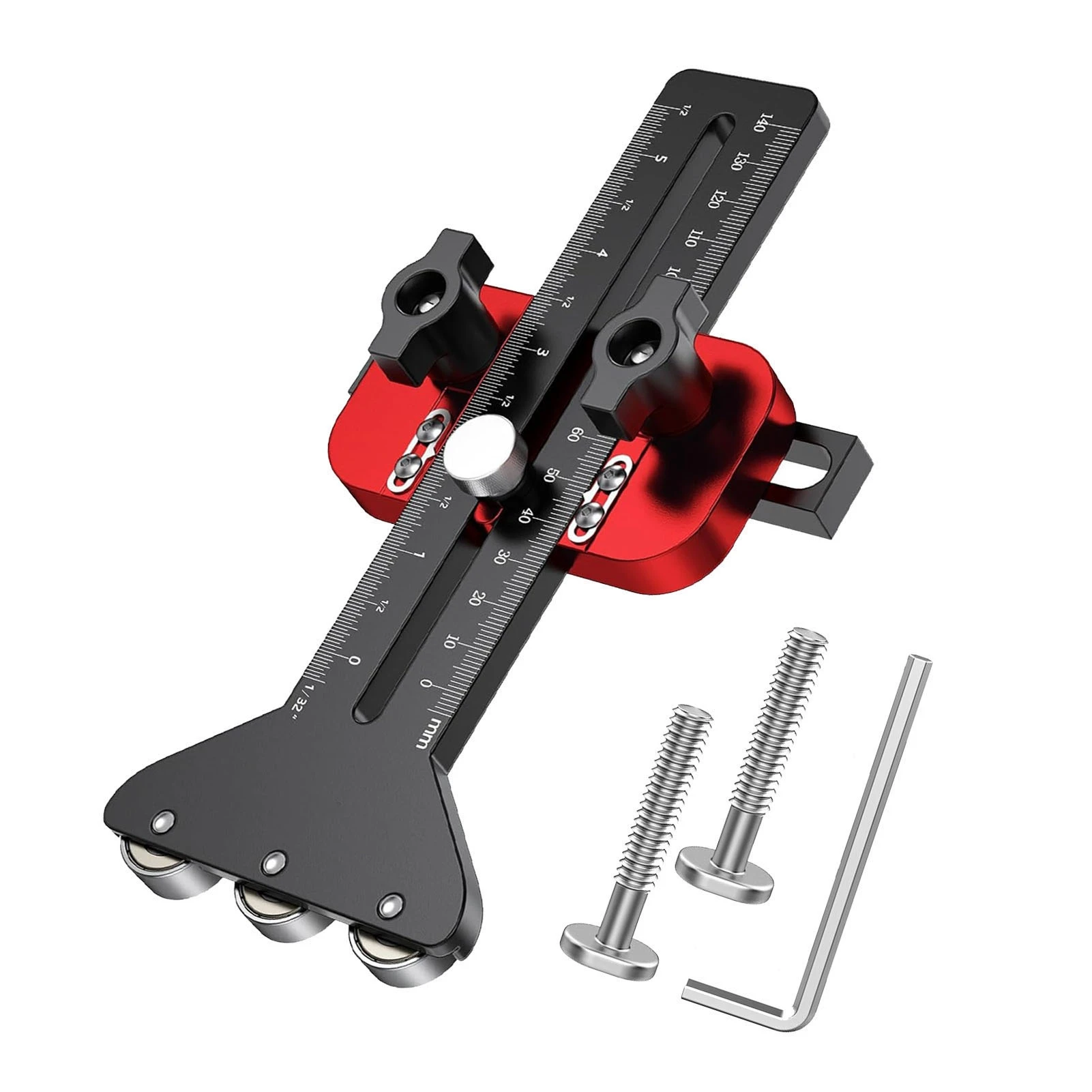 Thin Crack Table Saw Jig Guide 3 Pulleys Limiters for 3/8x3/4in U Slot 1/4x3/8in T Slot
