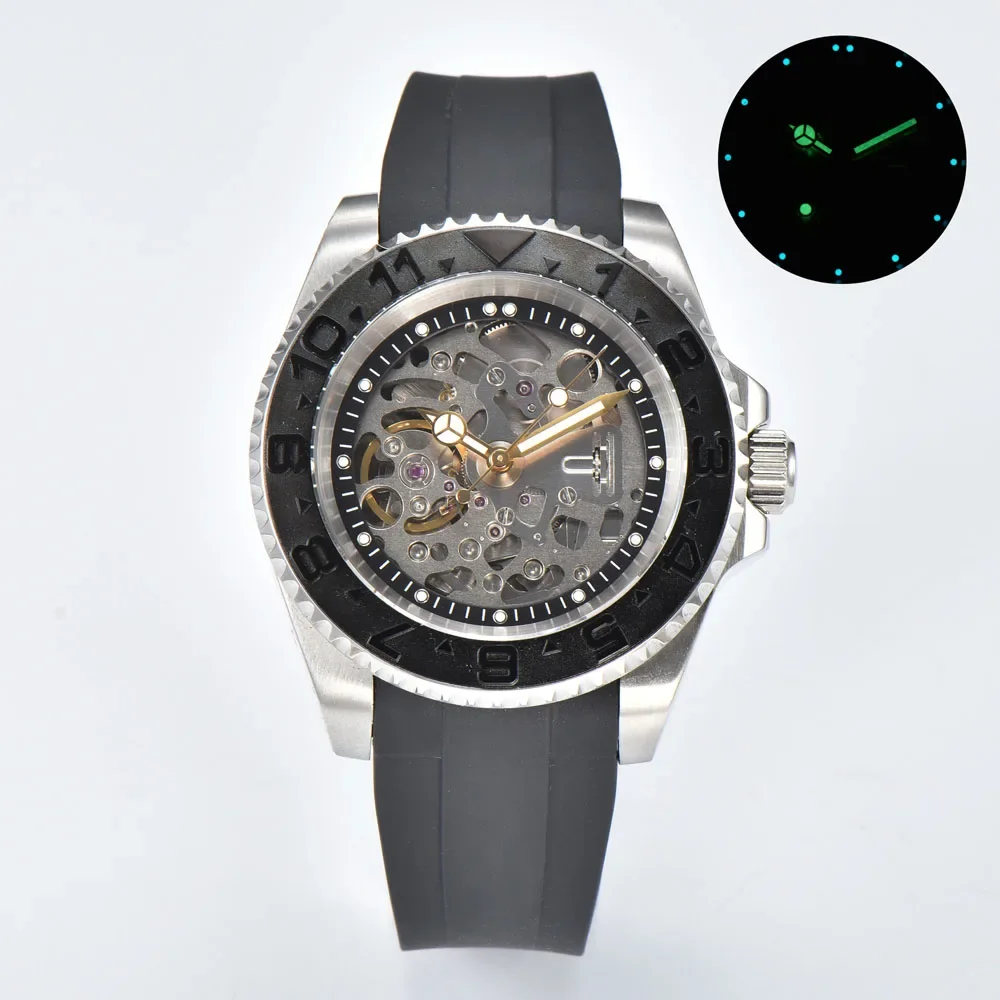 Orologi da polso automatici da uomo NH35/NH70 da 40 mm con movimento automatico giapponese autentico NH35/NH36/NH70 m126655-0002 personalizza il logo