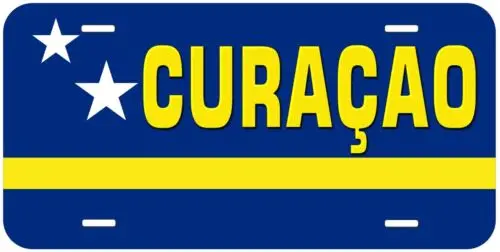Curacao Flag with Country Name Novelty Car Tag License Plate Aluminum