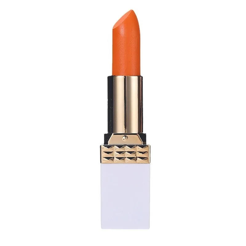 Matt Orange Lipstick High Visibility Color Silky Smooth Lip Glaze Moisturizing Non-stick Cup Lip Gloss Korean Makeup Cosmetics