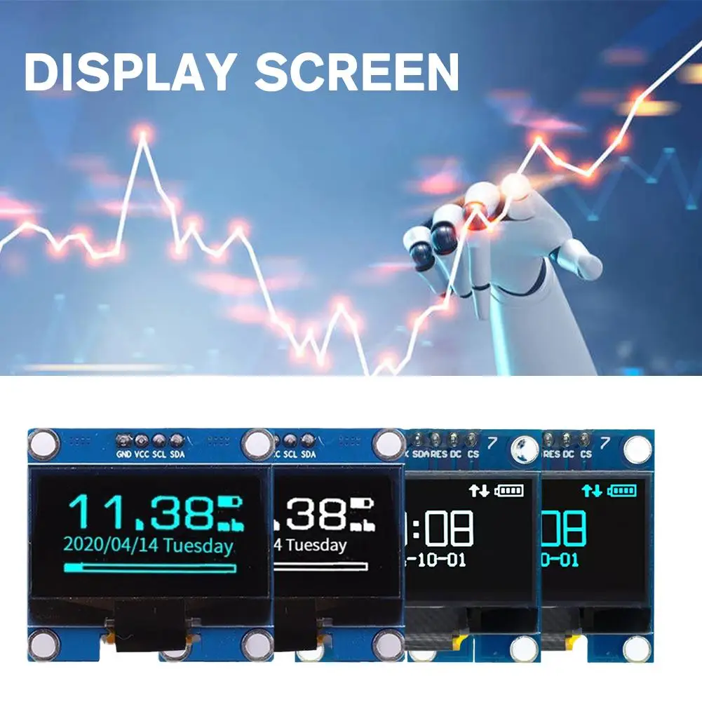 Display Module White/Blue 1.3 inch Screen OLED Module Communication Module I2C Display OLED 4Pin 12864 7Pin IIC L5R0