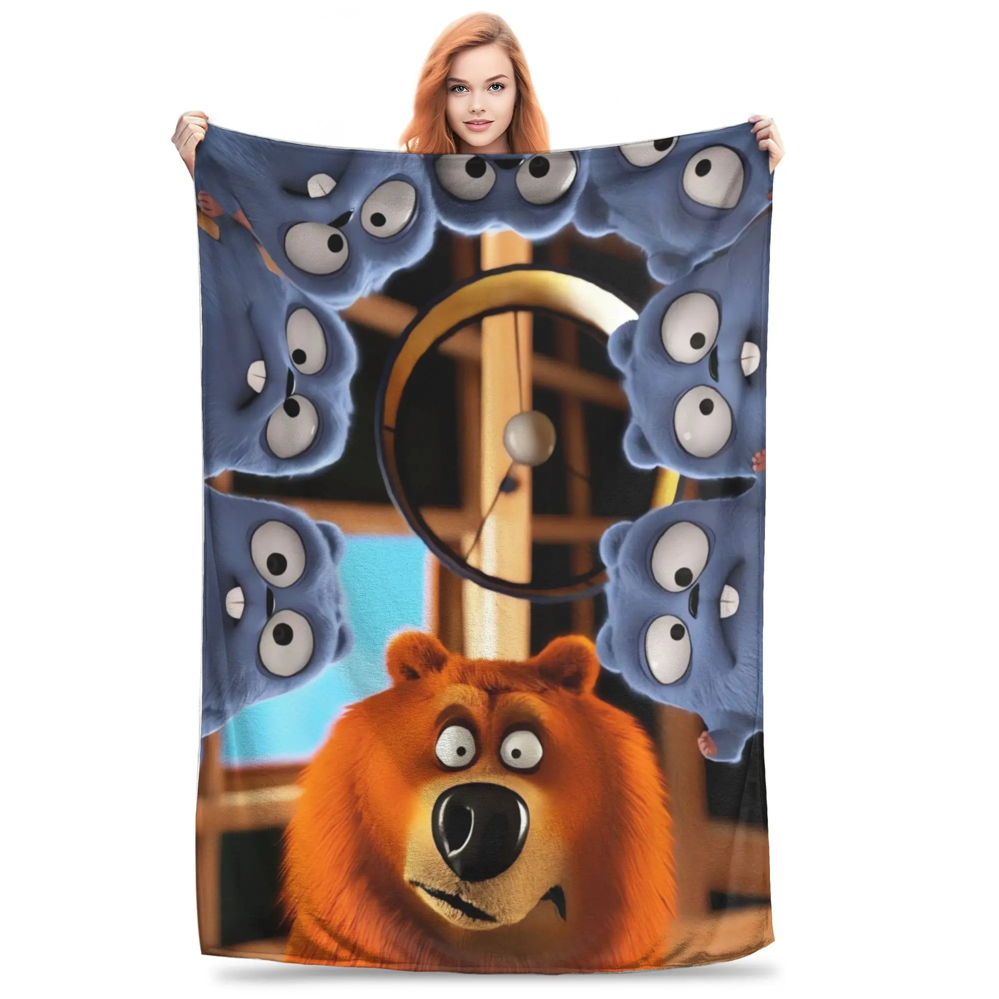 

Grizzly and Lemmings Survival Journeys Blanket Quality Warm Soft Throw Blanket Winter Kids Couch Chair Aesthetic Bedspread