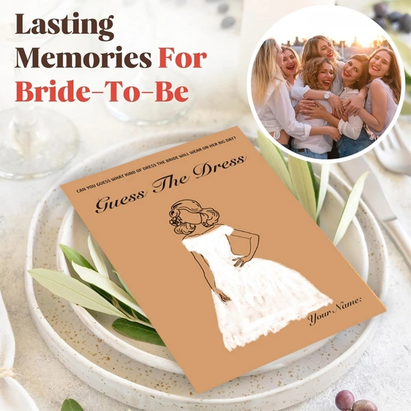 1 Set Bridal Shower Games с карандашом угадывает платье свадебные душевые игры k1kf