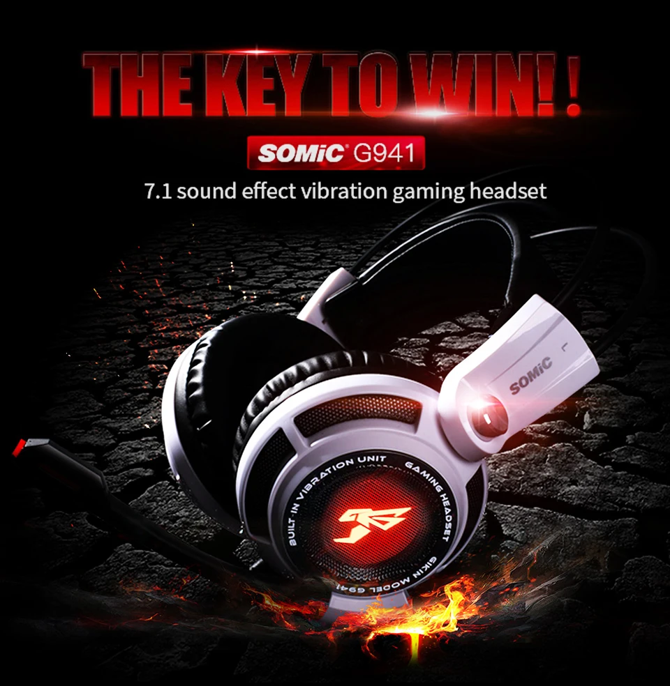 G941 Headworn Ear Pack Game Earphones 7.1 USB Vibration Computer Earphones Esports Earphones Headworn PC Computer Earphones