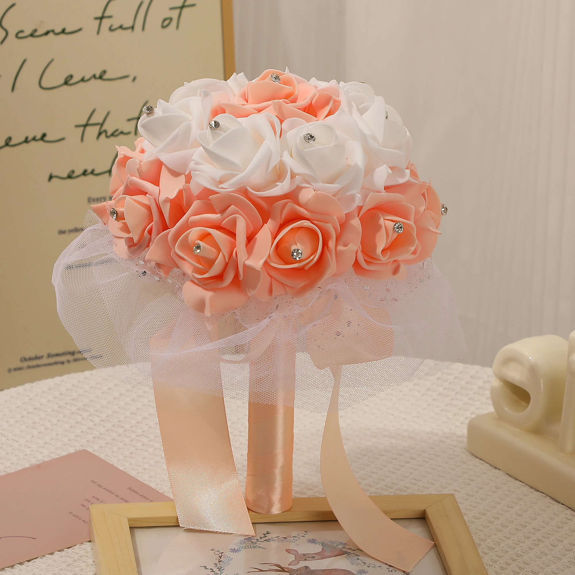 Eleganter Hochzeitsstrauß für die Braut, 1-teilig, Fotografie-Requisiten, Party-Dekoration, Blumenarrangement, Brautaccessoire