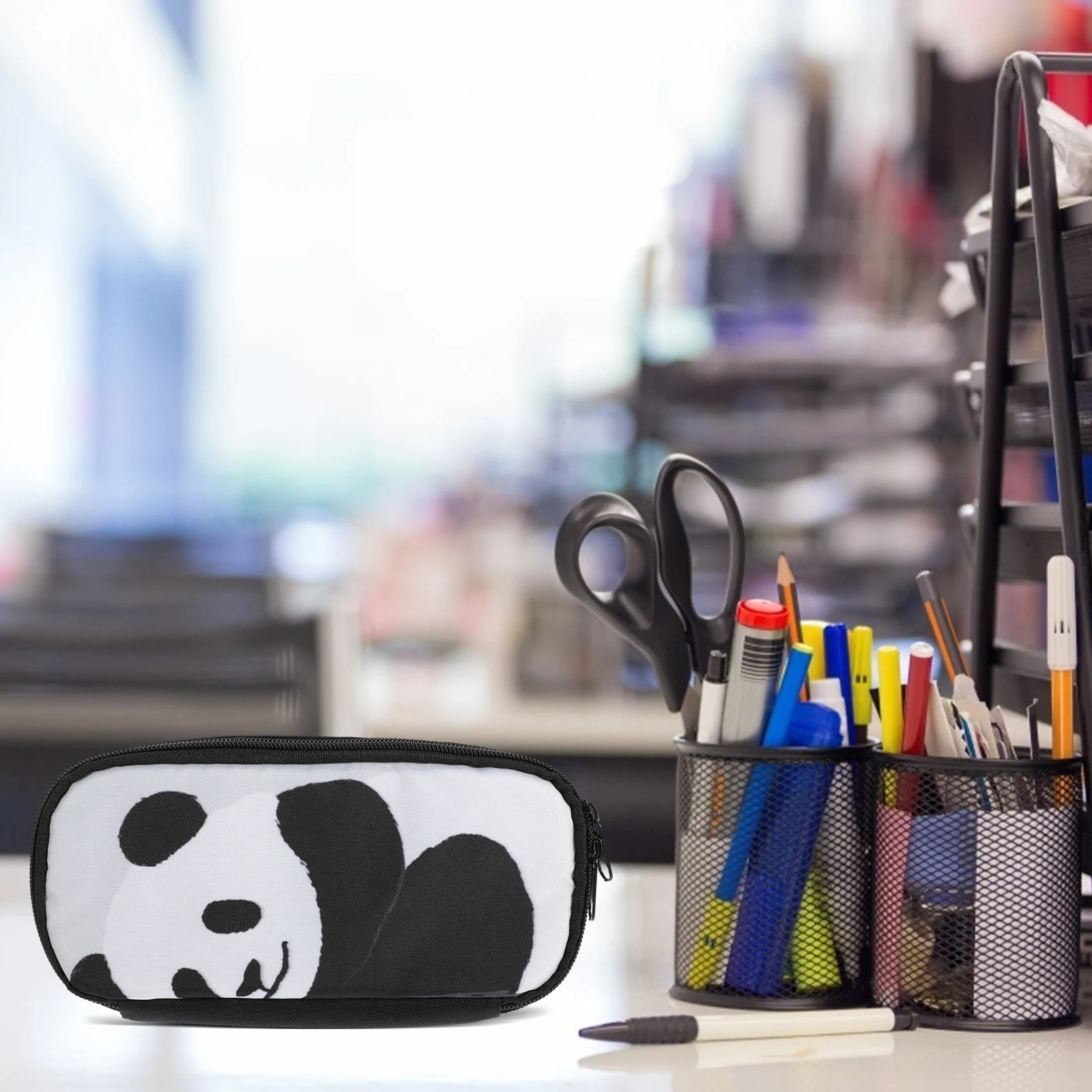 

Pencil Bag Oxford Cloth Large Capacity Cartoon Panda Design Stationery Organizer Desk Accessory Pouch Pencil Case
