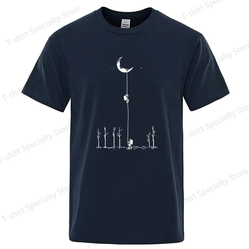 

Summer Men's High Quality Fashion Cool Funny Astronaut Print Casual Loose O-neck for Men T-shirt Male T-shirt Hip Hop Tee