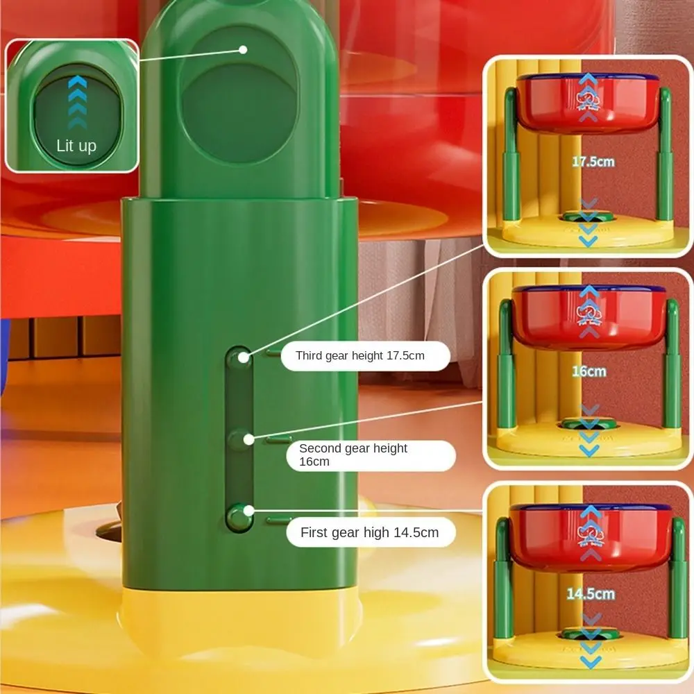 Suction Cup Type Cat Drinking Feeding Bowl Protect Cervical Spine 3 Gear Height Adjustable Pet Feeding Basin Detachable