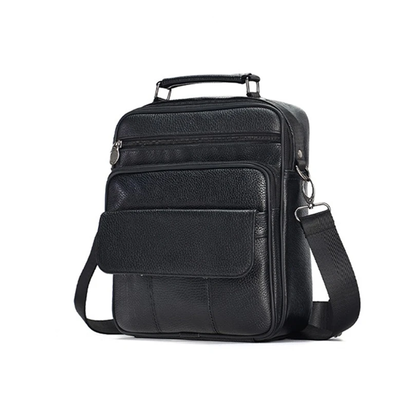 

Nesitu High Quality Vintage Brown Black Top Grain Genuine Leather Small Women Men Shoulder Messenger Bags Male M6056