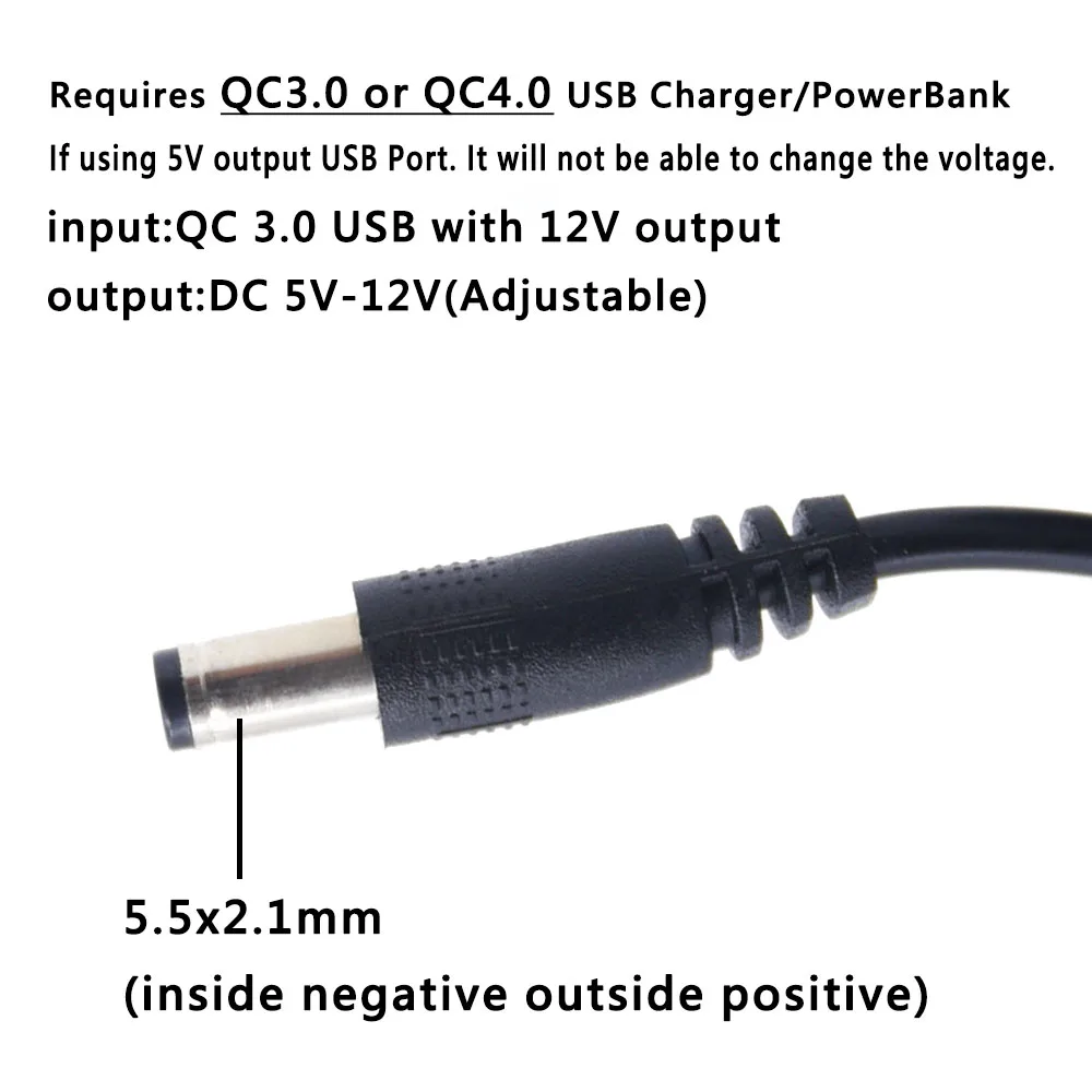 5V-12V 0.2V krok 7.2V 7.4V 8V 8.4V 9V 11V QC3.0 szybka ładowarka zasilacz regulowane napięcie kabel USB do Modem Router DIY