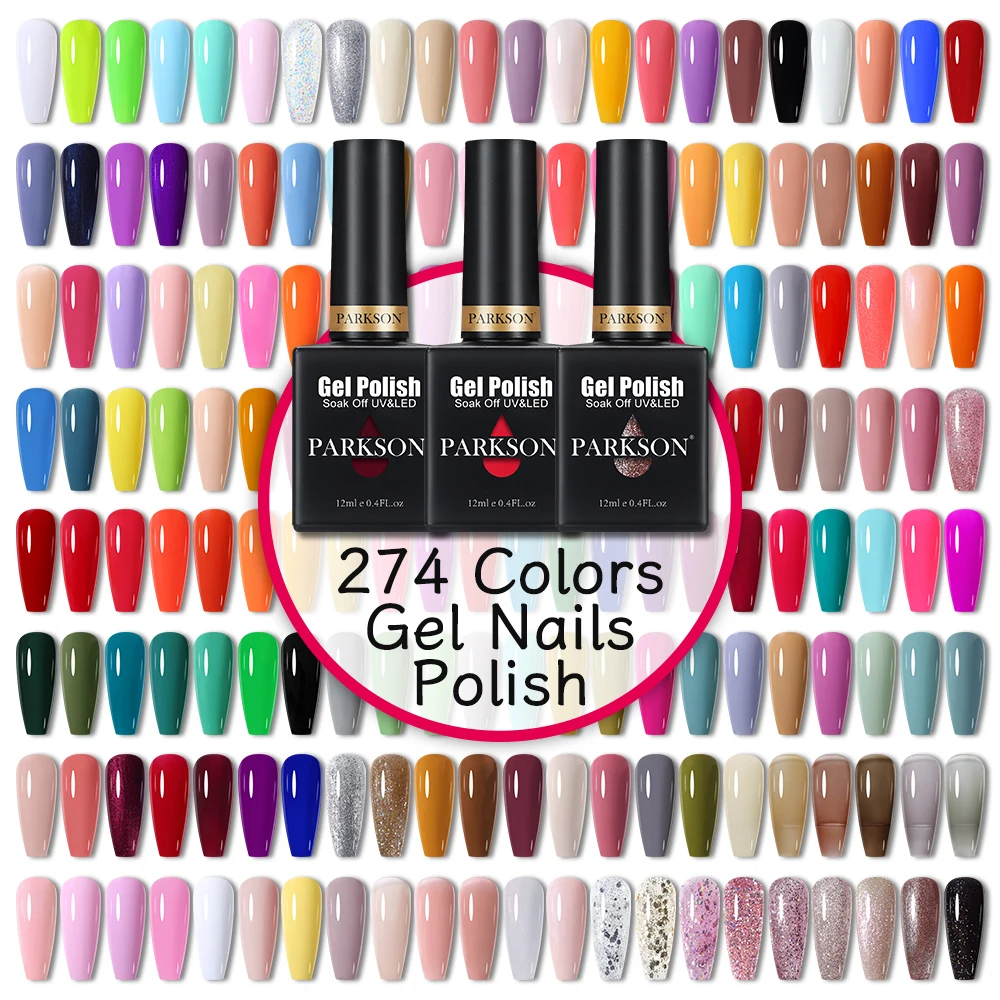 Parkson-esmalte de Gel semipermanente para manicura, laca híbrida UV con purpurina, Base roja, capa superior, 12ml