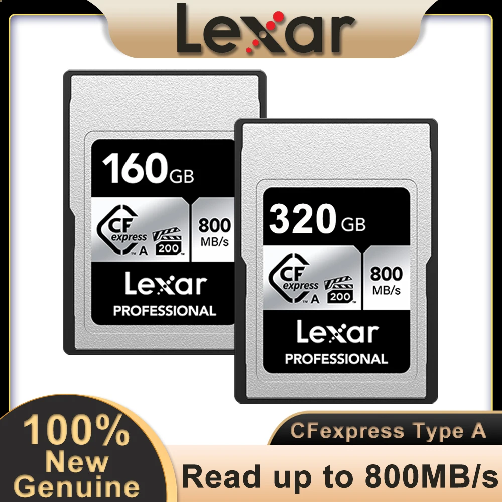 NEW Lexar CFE A Card Cfexpress Type A Memory Card VPG200 8K 160GB 320GB Ultra Recording HD Read 800MB/s SILVER for Sony Camera