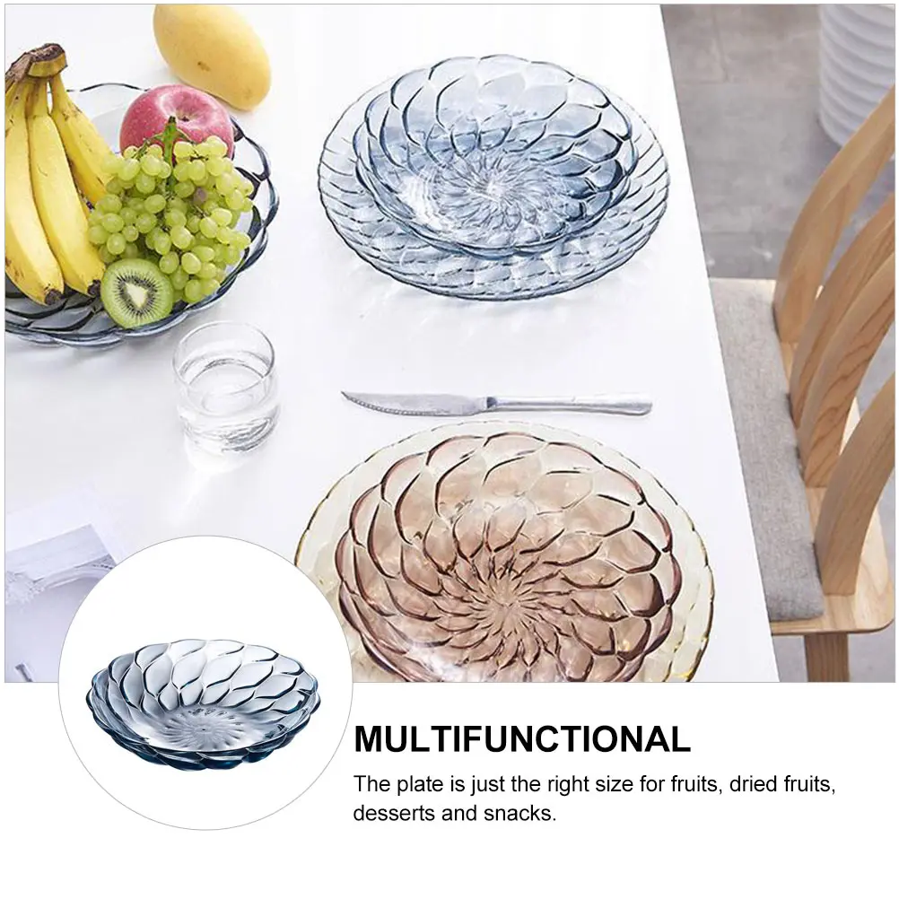 Bandeja práctica para aperitivos, plato para servir frutas, plato de plástico duradero con forma de pétalo, 1 ud.