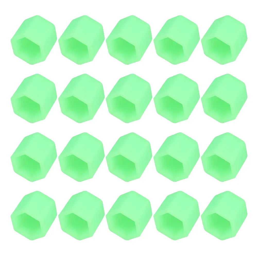 

20pcs Luminous Screw Caps Car Wheel Nut Covers Glow In The Dark 15Mm Durable Silicone Replacement For Light Green Hub Nut Cover