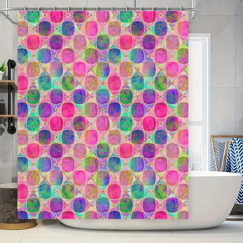 

Яркая занавеска для душа, водонепроницаемая ткань для ванны, декоративный принт, 240X180 см, современное украшение для дома