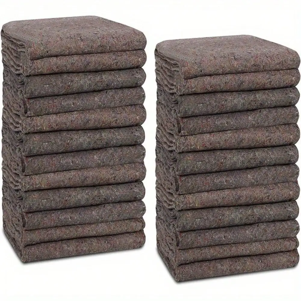 

24 Moving Blankets Ultra Thick Pro - 54" x 72" Grey Textile Skins Furniture Pad