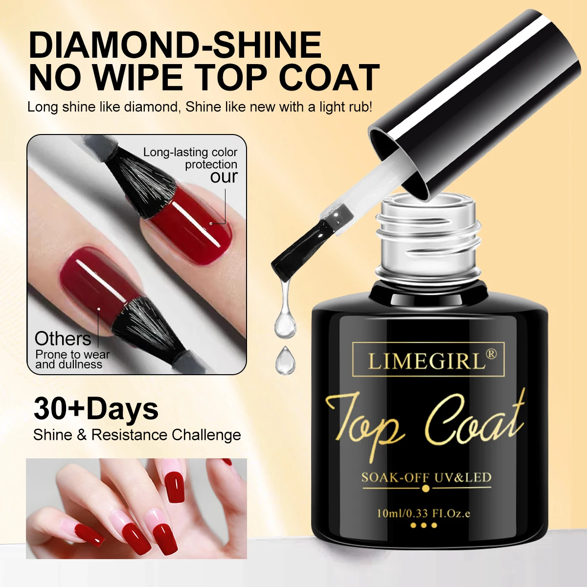 LIMEGIRL 3 Stück/Set Nail Art Soaking Base Coat Clear Coat Nagellack mit Nagelhaut Nagelpflege Weichmacher UV Gel Mehrzweck-Nagelset