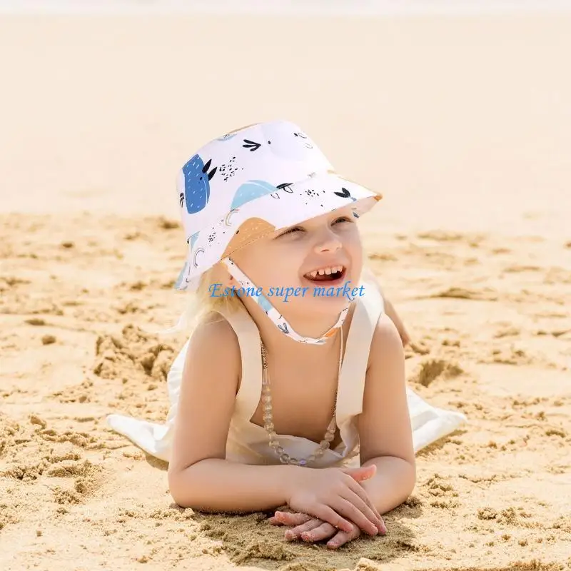 

090B Toddler Summer Beach Hat Visor Hat Floppy Wide Hat Kiddie Unisex Cap for Head Ac