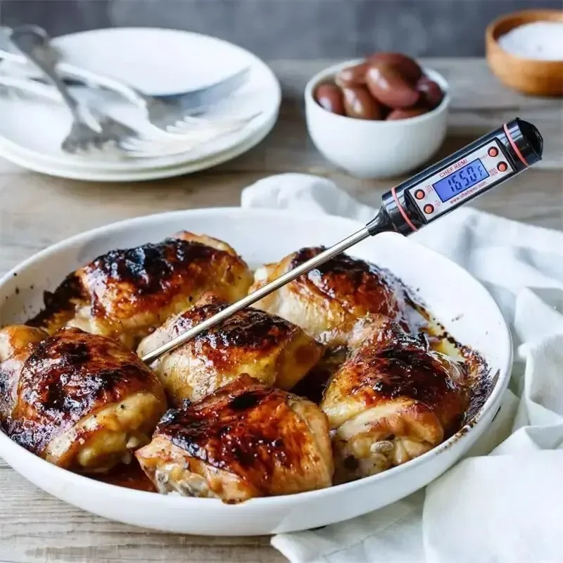 1pc 온도 측정기 게이지 도구 새로운 고기 온도계 주방 디지털 요리 음식 프로브 전자 바베큐 요리 도구