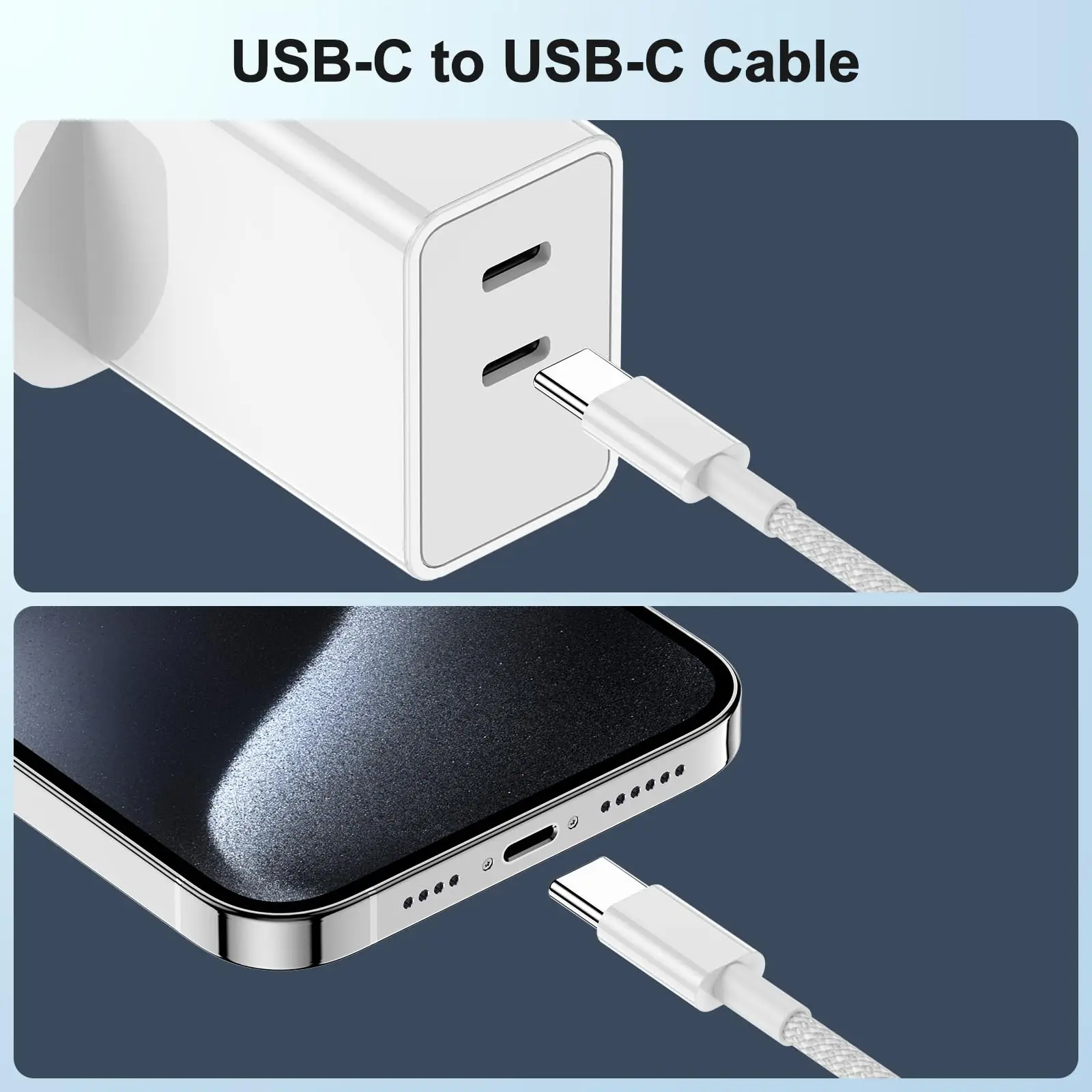 For Apple PD 60w USB C Charger Cable For iPhone 15 Pro Max Plus Dual Type c Fast Charging Data Cable For Samsung Xiaomi