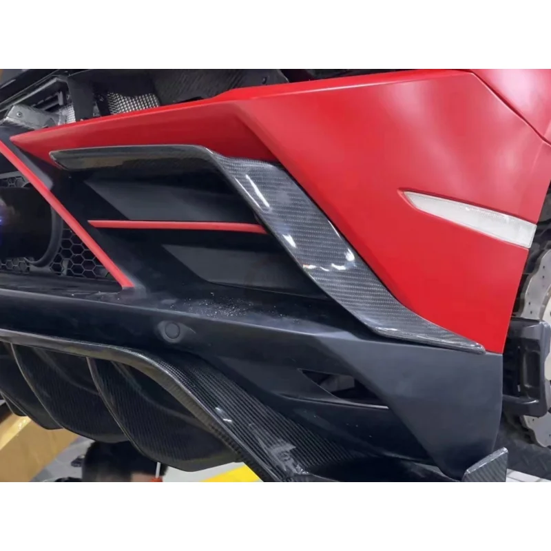 

For Lamborghini Huracan Evo Rwd Tecnica PK Style Dry Carbon Fiber Canard Wing Splitter Rear Bumper Trim